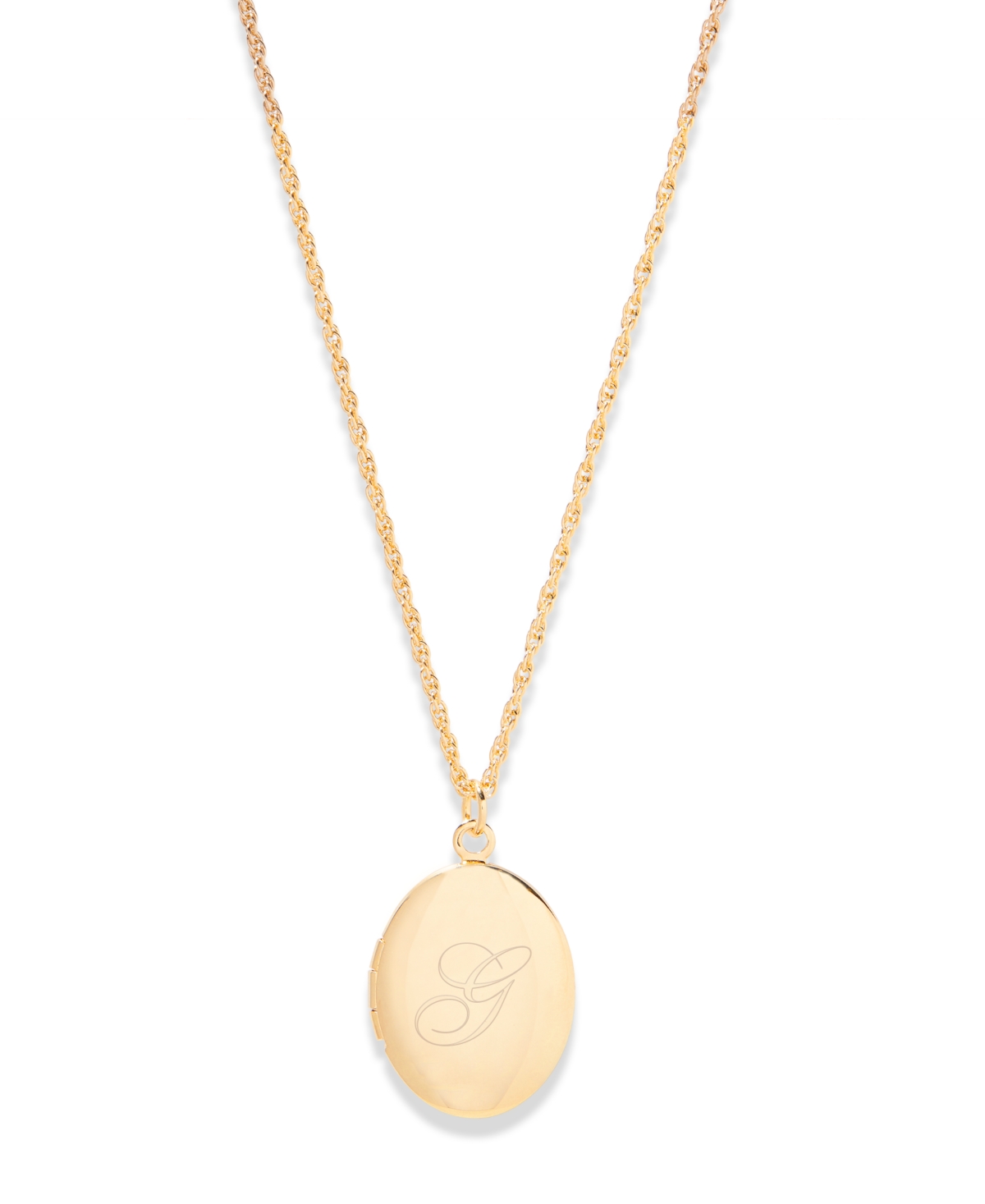 Brook & York Isla Initial Oval Locket Necklace In K Gold Plated- G