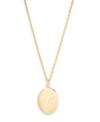 brook & york Isla Initial Oval Locket Necklace - 14K Gold Plated- M