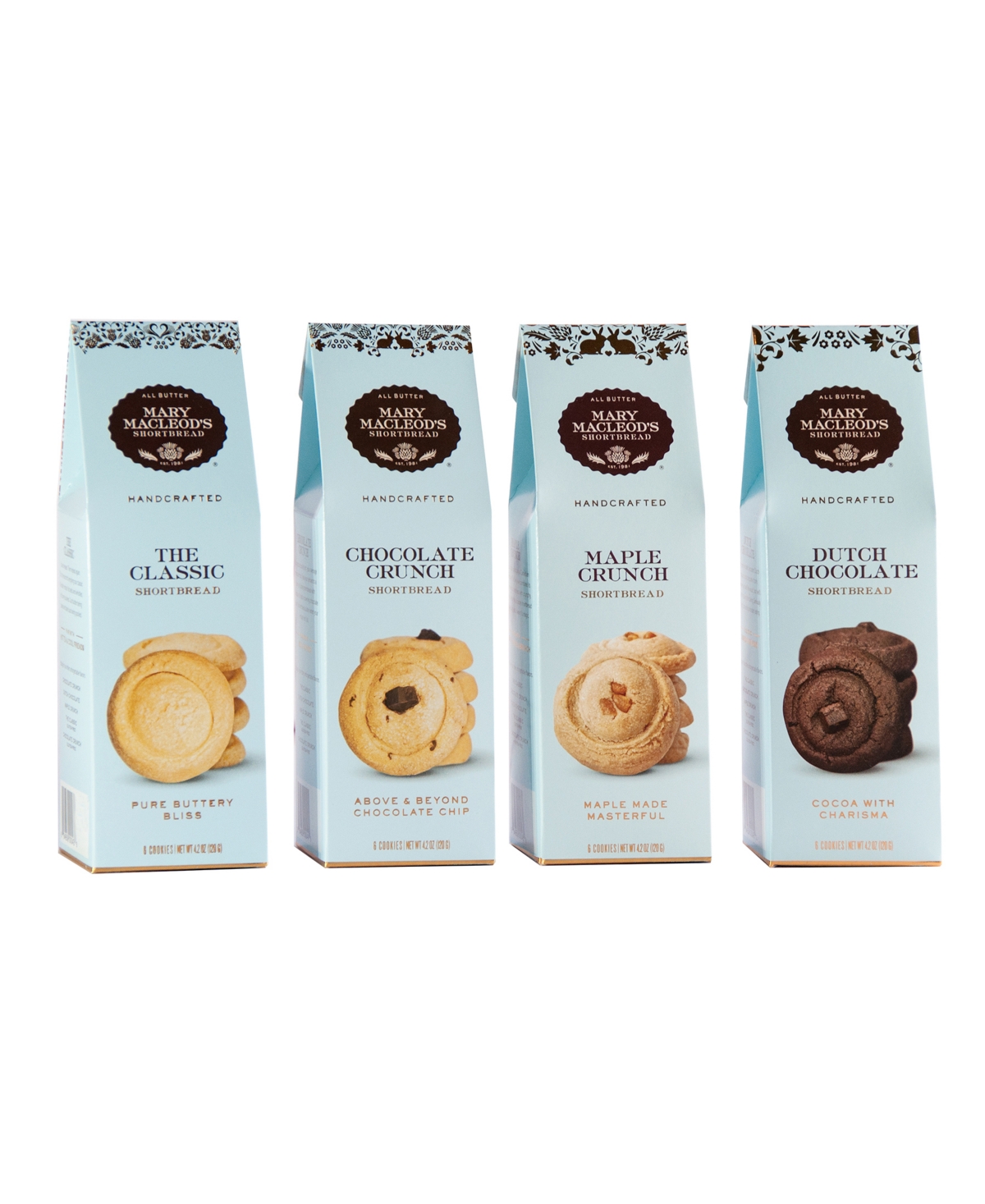 Mary Macleod's Shortbread Peaked Gift Boxes Of Shortbread , 4 Pack In Turquoise