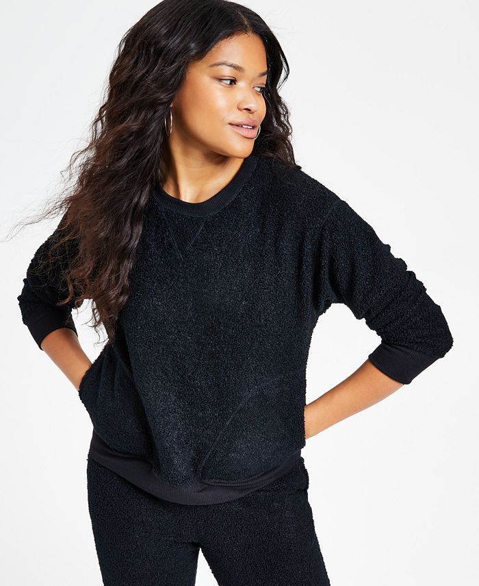 Jenni Women's Solid Sherpa Pajama Set, Created for Macy's Macy's