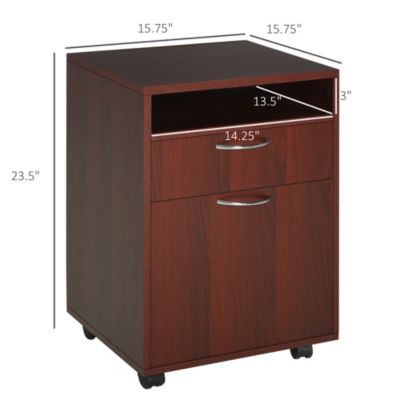Rolling File Storage Cabinet Document Shelf Drawer Home Office