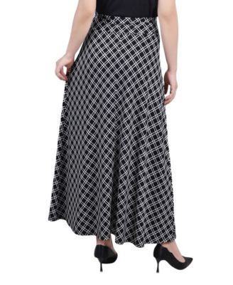Petite Printed Maxi Skirt with Sash Waist Tie