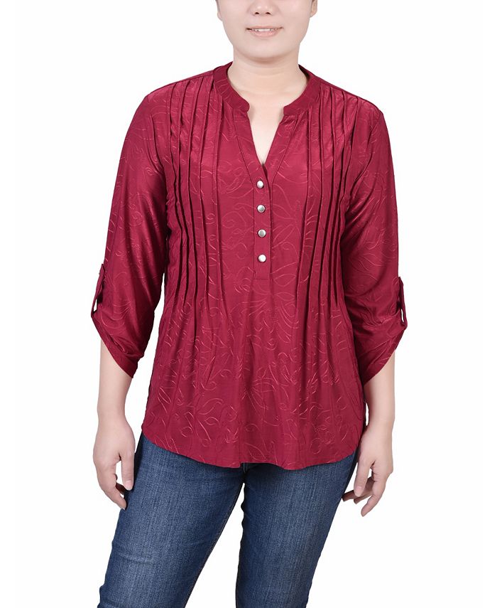 Egret 3/4 Roll Tab Pullover Top - Plus