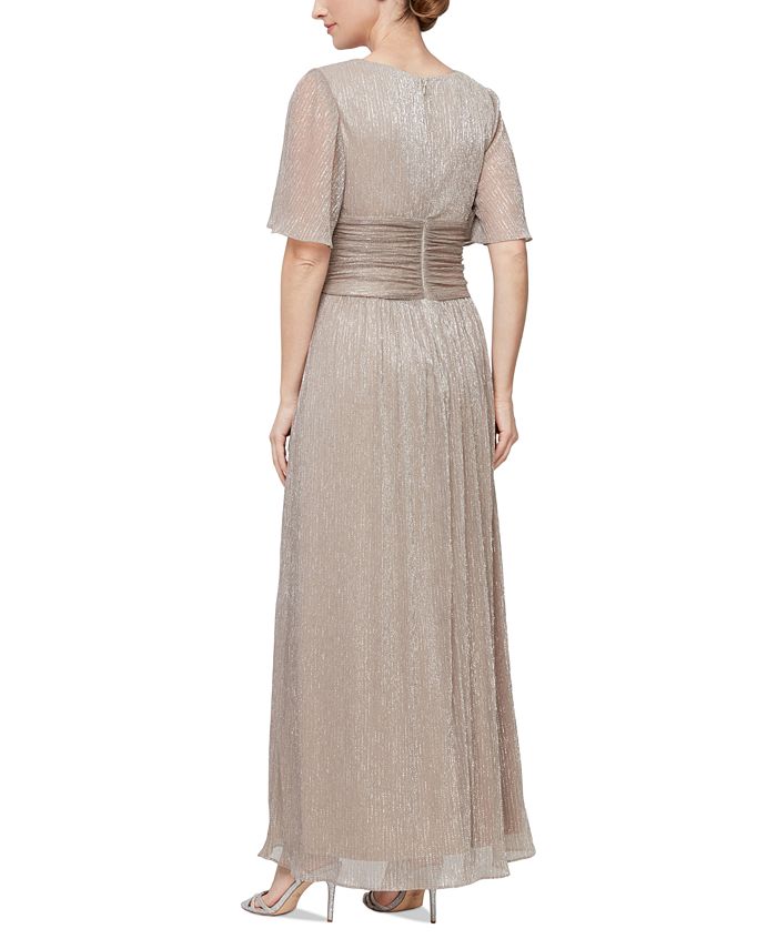 SL Fashions Women's Bow Flutter Sleeve Gown Blue Size 12 Petite main image 0