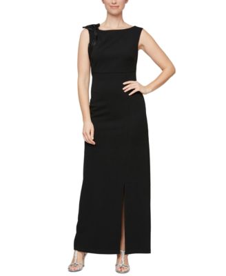 SL Fashions - Women's Sleeveless Scuba Crepe A-Line Gown