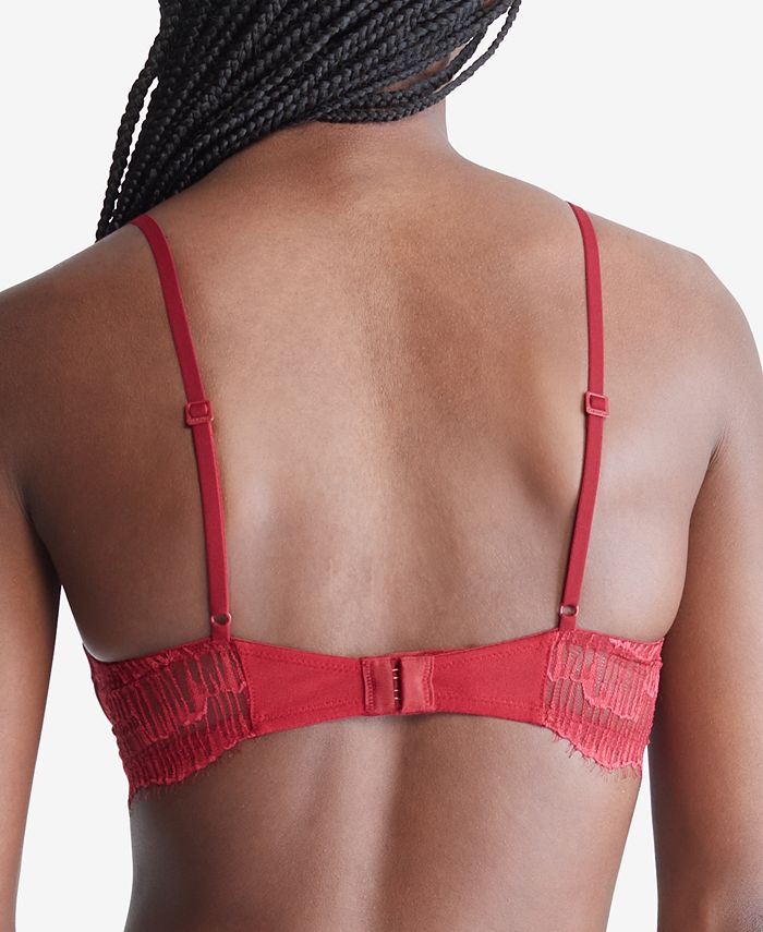 Calvin Klein Women's Linear Lace Lightly Lined Triangle Bra QF6951 - Macy's