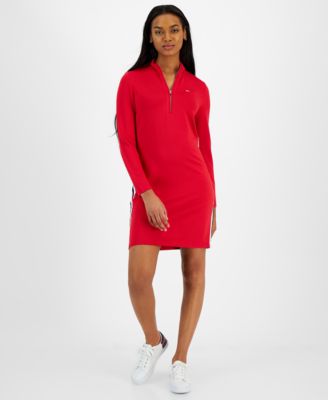 Tommy Jeans - Women's Mock-Turtleneck Side-Stripe Dress