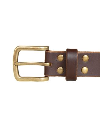 Men's Raw Cut Edged Leather Jean Belt