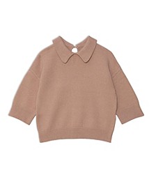 Girl 3/4 Sleeve Knitted Top Beige - Child