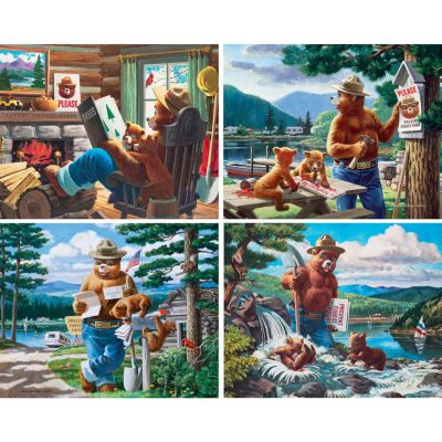 MasterPieces Smokey Bear 4-Pack 100 Piece Jigsaw Puzzles for Kids