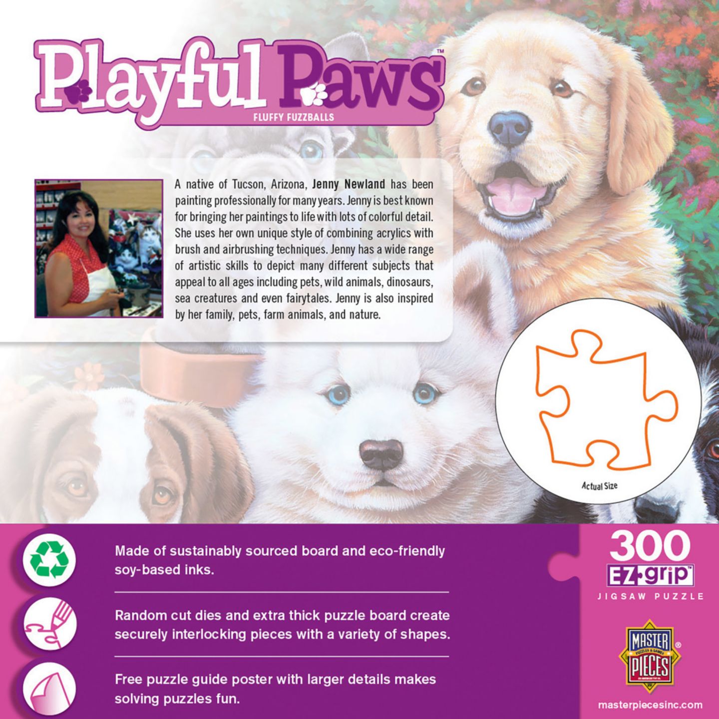 Детский пазл MasterPieces Puzzles Playful Paws Fluffy Fuzzballs Extra Large Pieces 300 Piece Puzzle, Ages 8+, цвет: Разноцветный — фото 3