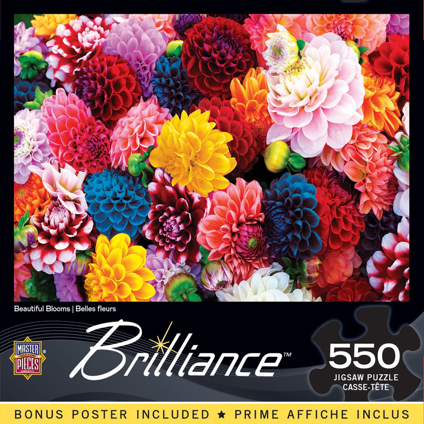 Детский пазл MasterPieces Puzzles Brilliance Beautiful Blooms Floral 550 Piece Puzzle, Ages 14+, цвет: Разноцветный — фото 1