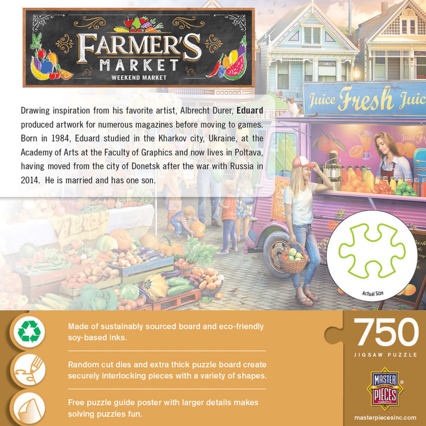 Пазл MasterPieces Puzzles Weekend Market, 750 деталей, от 14 лет, цвет: Разноцветный — фото 3
