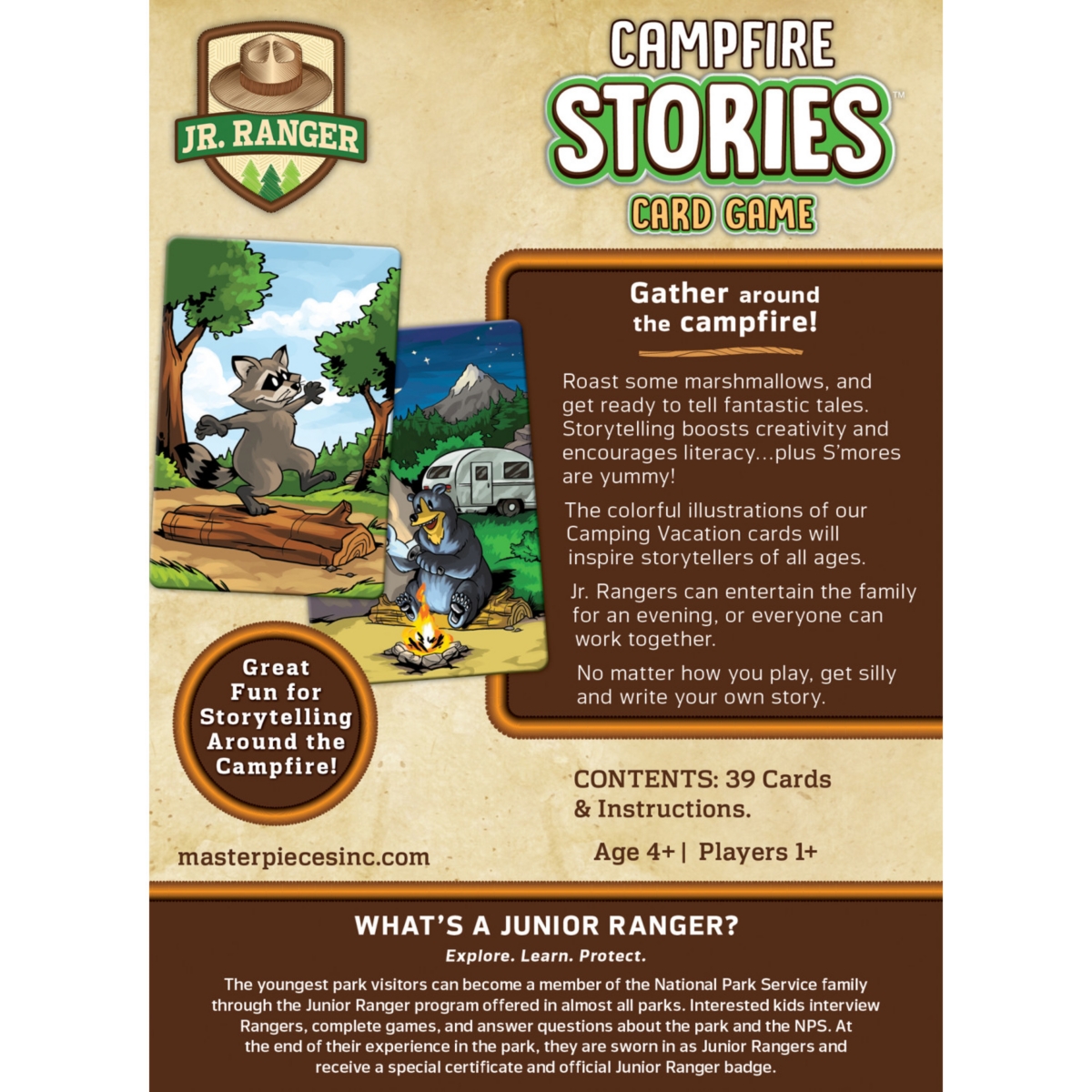 Masterpieces Kids Games - Jr Ranger - Campfire Stories Kids Card Game