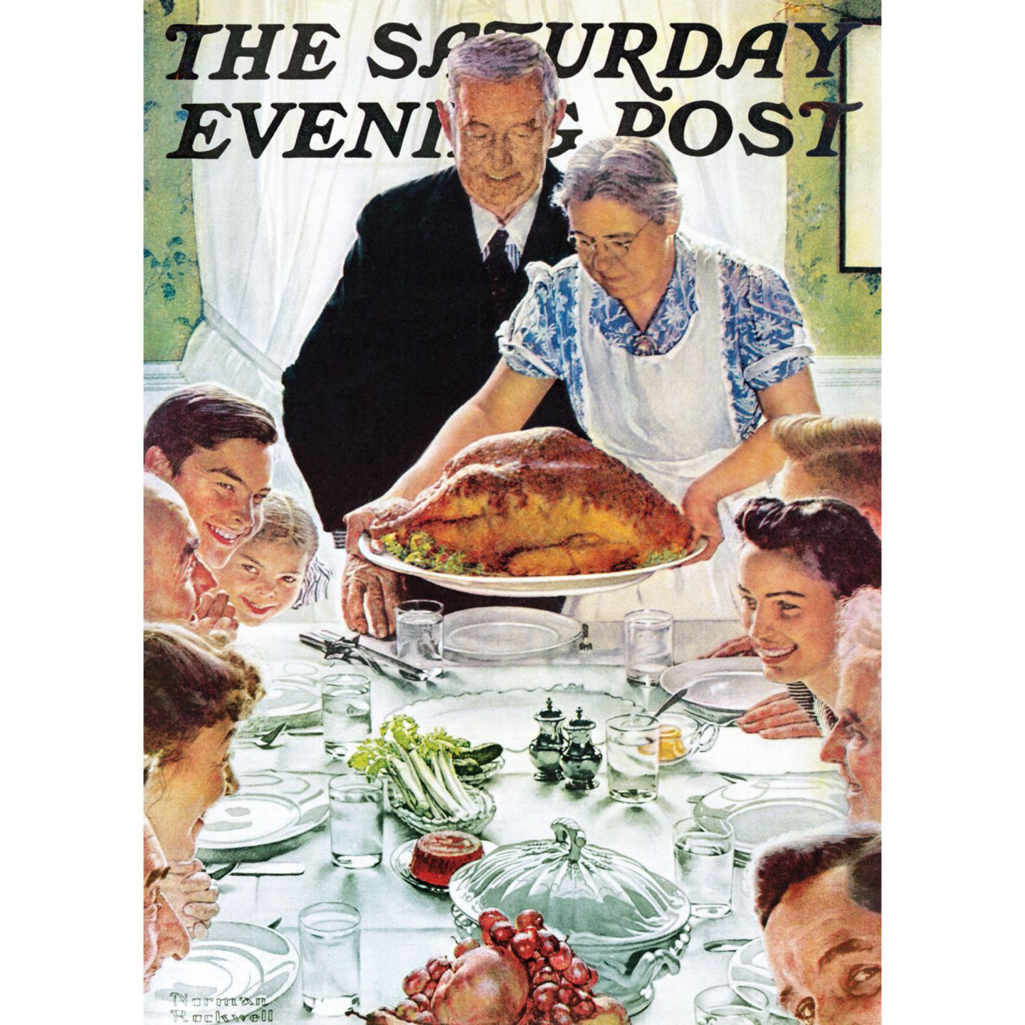 Детский пазл MasterPieces Puzzles Saturday Evening Post Freedom from Want 1000 Piece Puzzle, Ages 14+, цвет: Разноцветный — фото 2