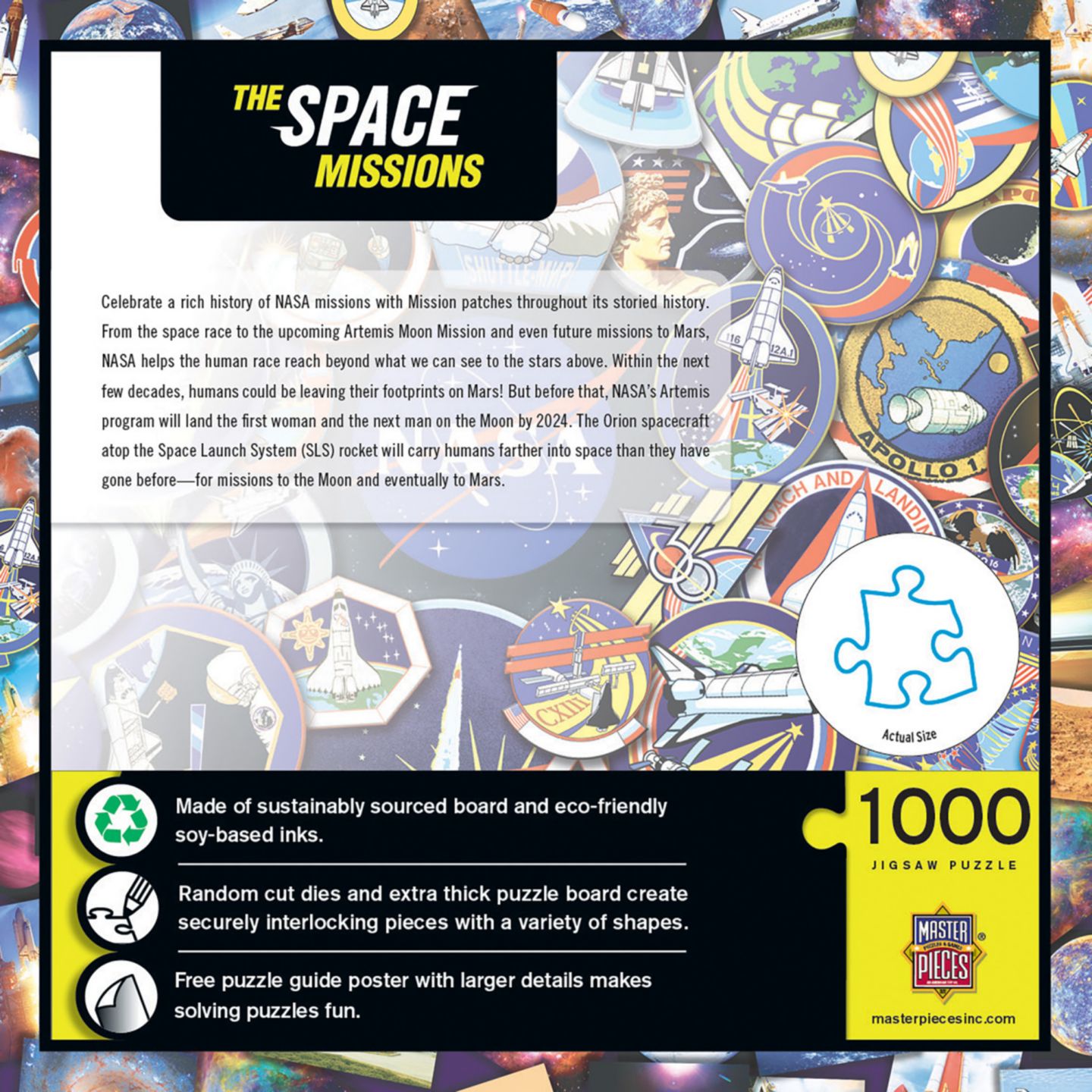 Детский пазл MasterPieces Puzzles The Space Missions 1000 Piece Puzzle, Ages 14+, цвет: Разноцветный — фото 3