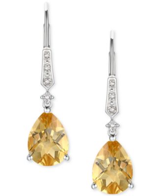 Gemstone (3-3/4 ct. t.w.) and Diamond Accent Birthstone Drop Earrings in Sterling Silver