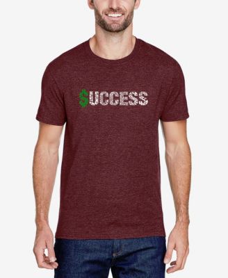 Men's Cotton/Poly Blend Word Art Success T-shirt