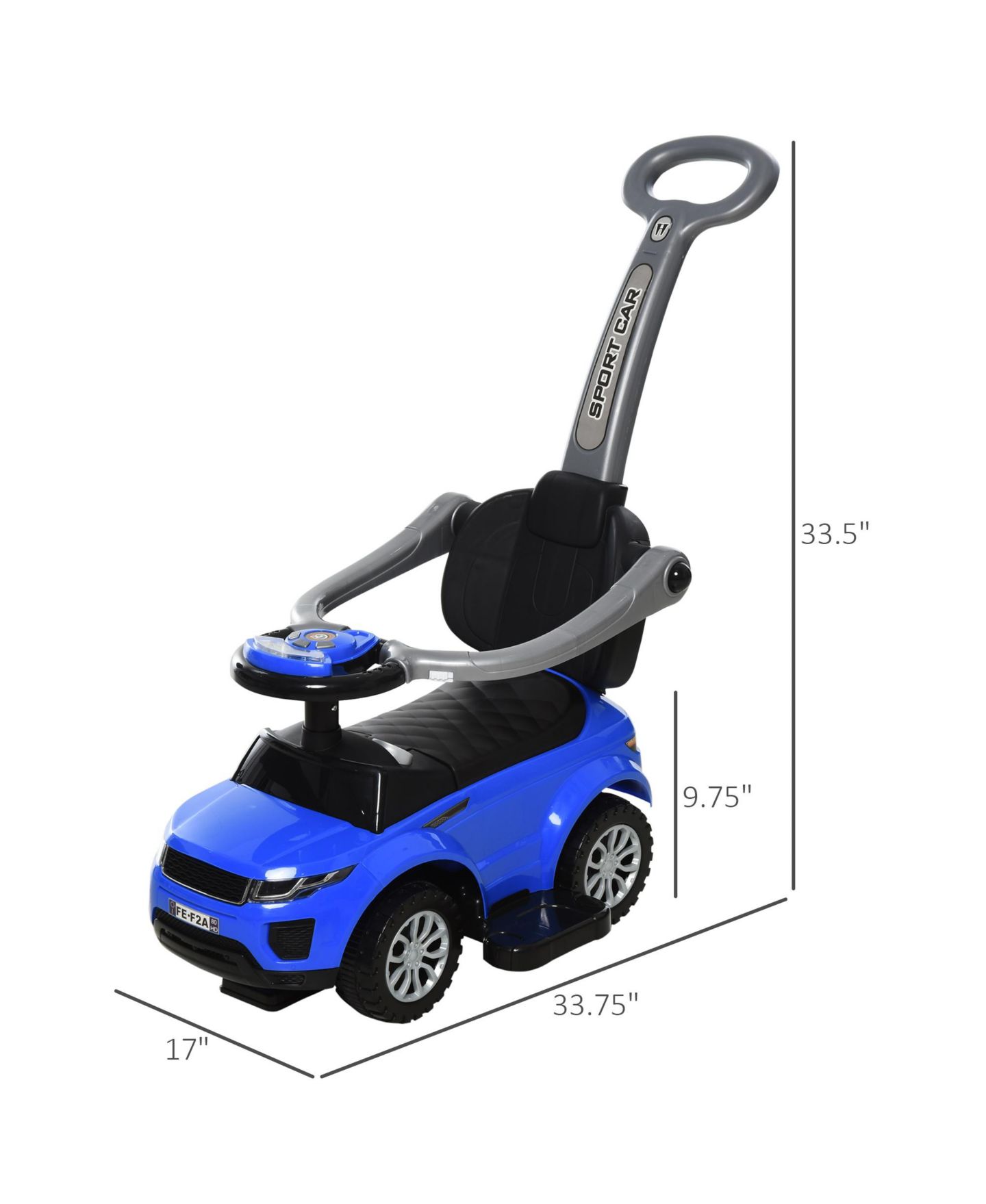 Детская игрушка Aosom 3 in 1 Push Car with Horn and Music, 55 lbs., Ages 18-36 Months — фото 9