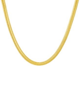 Snake Chain Necklace in 18K Gold Plated or Silver Plated Brass