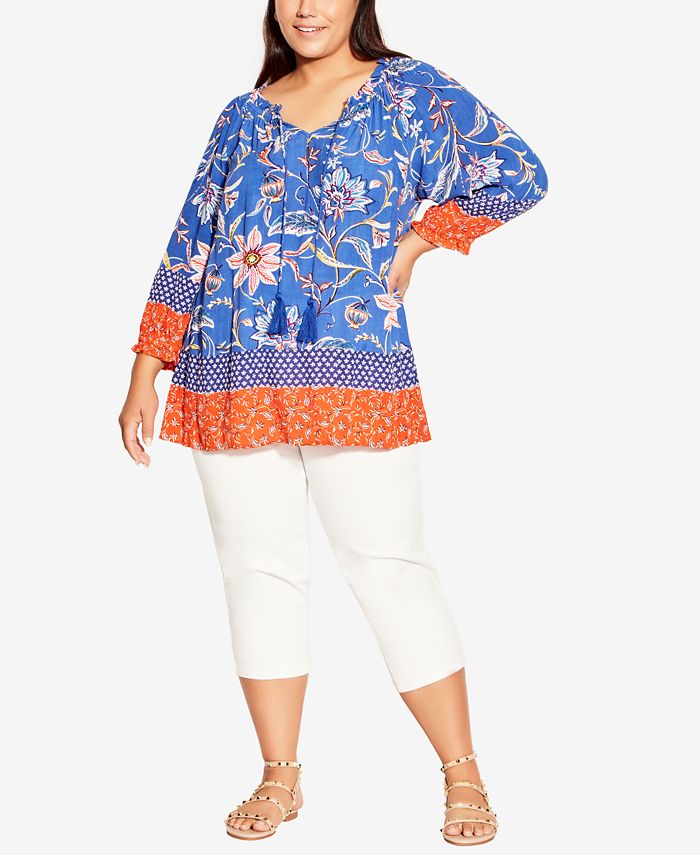 Avenue Plus Size Brea Peasant Top Macy's