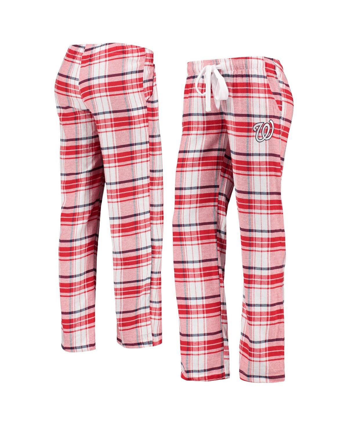 Shop Concepts Sport Women's  Red And Navy Washington Nationals Accolade Flannel Pants In Red,navy