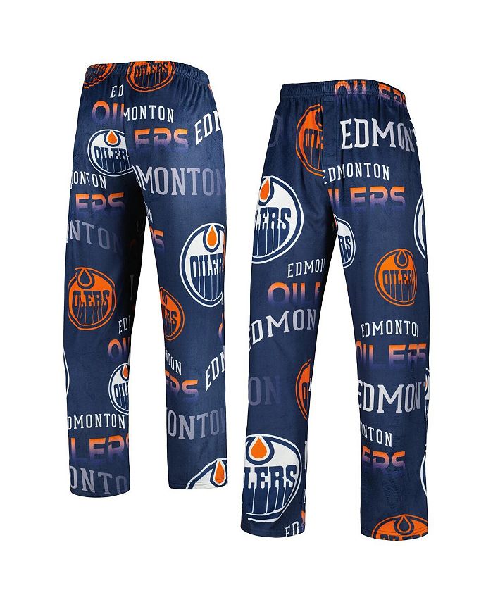 Concepts Sport Men's Navy Edmonton Oilers Windfall Allover Microfleece