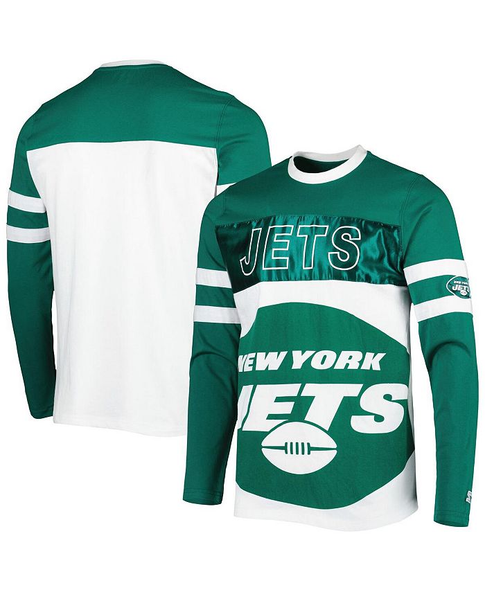 Starter Men's Green, White New York Jets Halftime Long Sleeve Tshirt