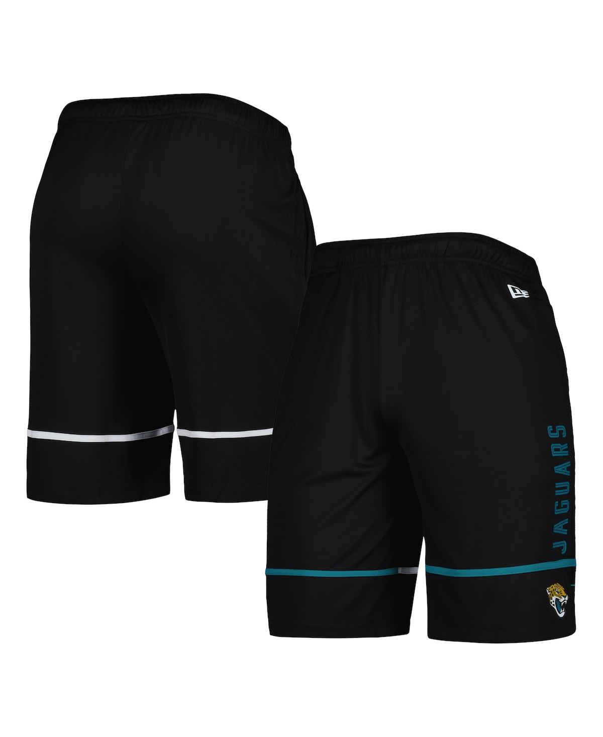 NEW ERA MEN'S NEW ERA BLACK JACKSONVILLE JAGUARS COMBINE AUTHENTIC RUSHER TRAINING SHORTS
