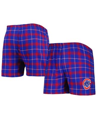 Men's Royal, Red Chicago Cubs Ledger Flannel Boxers