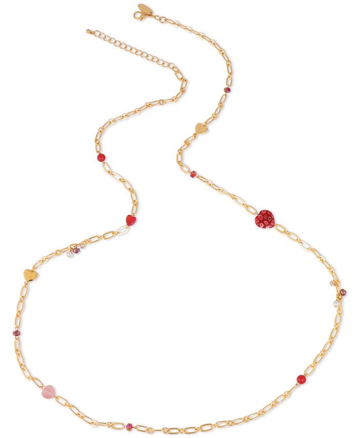 Heart long strand necklaces clearance