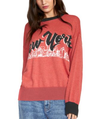 RVCA - Juniors' Skyline Graphic-Print Long-Sleeve Sweater
