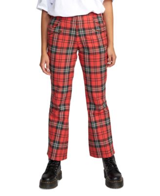 RVCA - Juniors' Ramone Cotton Printed Mid-Rise Pants