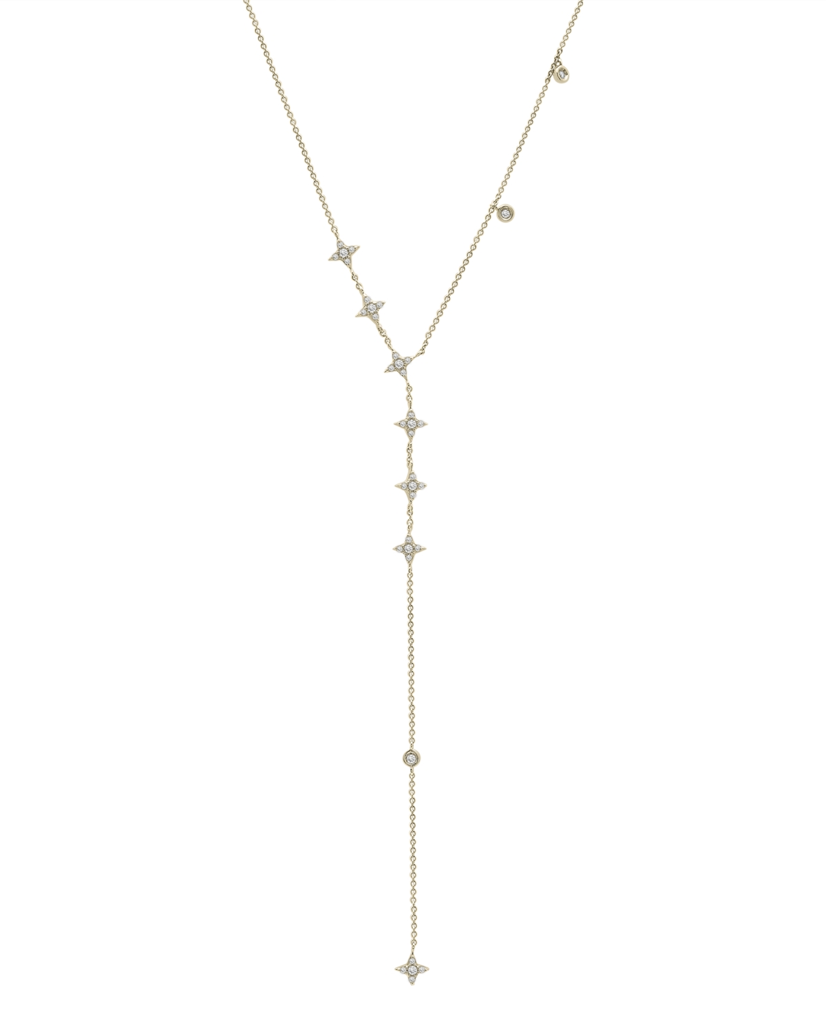 Diamond Lariat Choker Necklace (1/4 ct. t.w.) in 10k Gold, 14" + 2" extender, Created for Macy's - K Yellow Gold