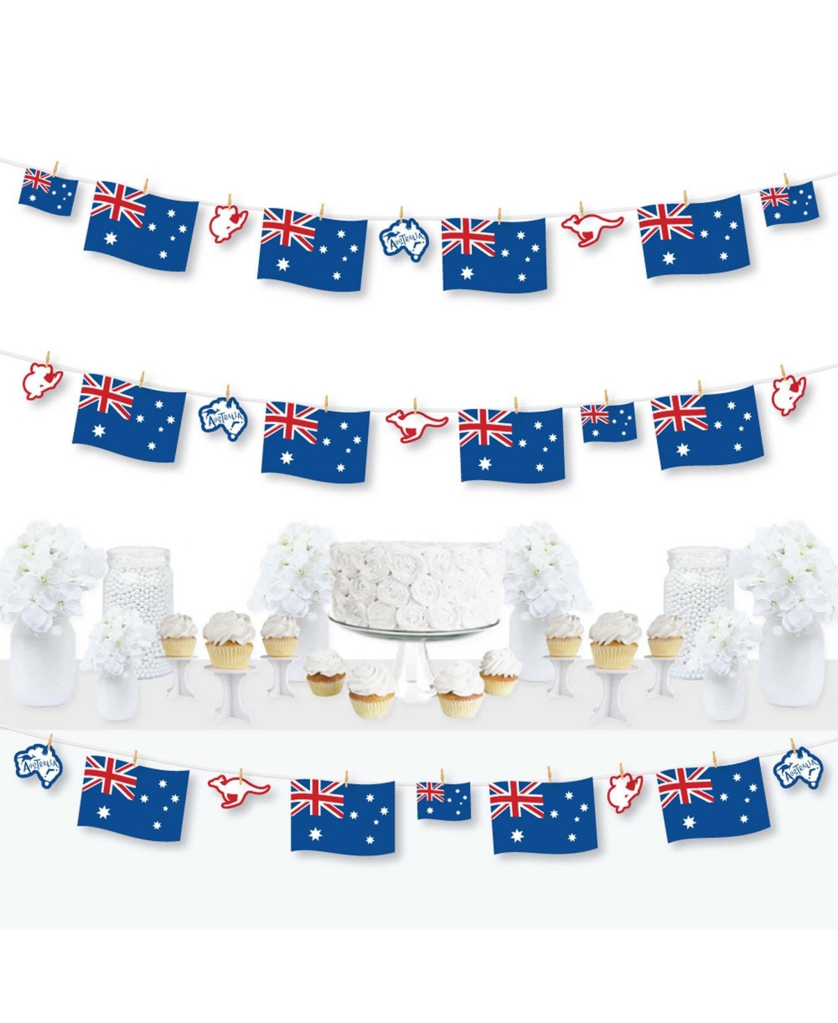 Australia Day - GDay Mate Aussie Diy Decor - Clothespin Garland Banner - 44 Pc