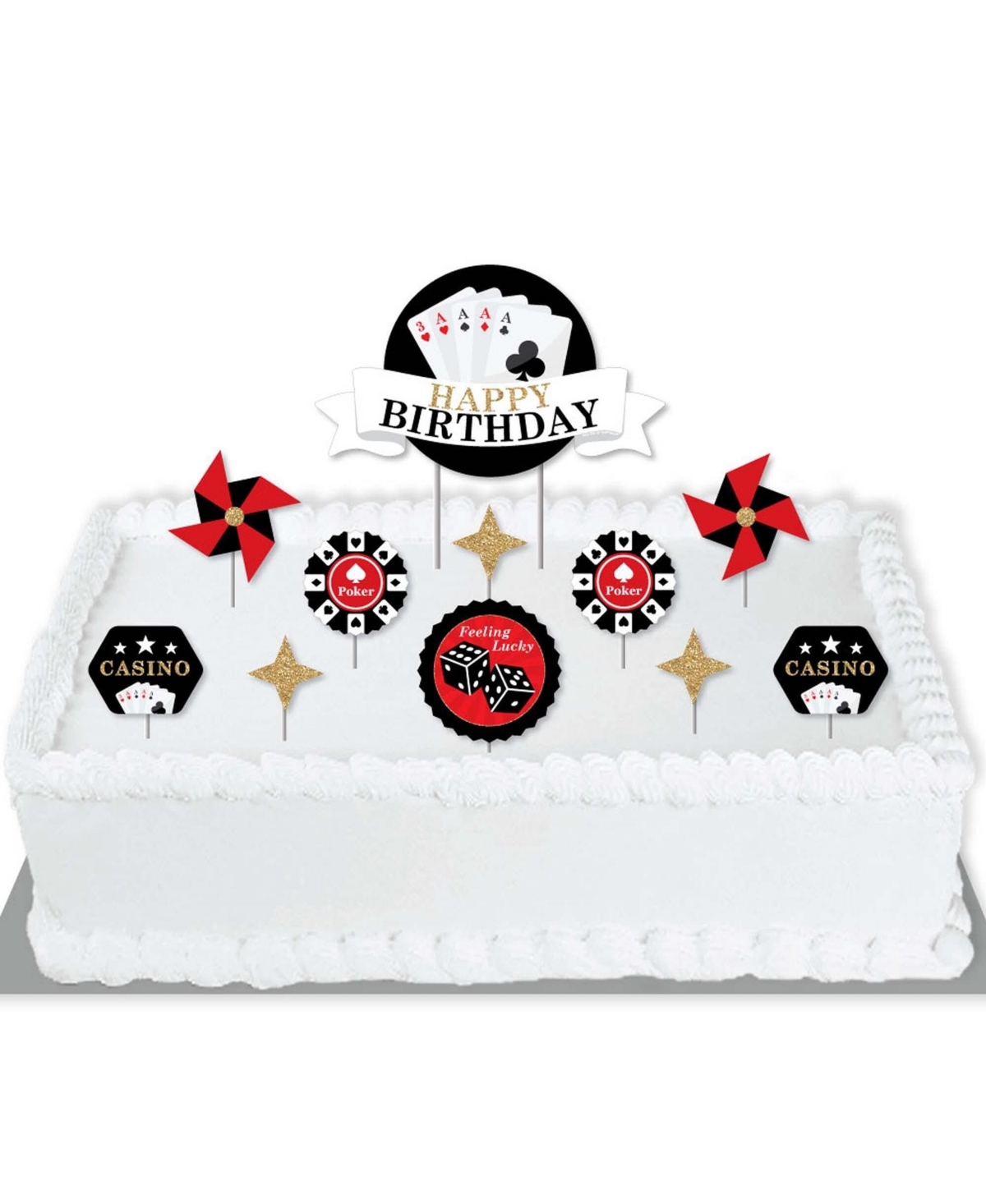 Las Vegas - Casino Birthday Party Cake Decorating Kit Cake Topper Set 11 Pieces