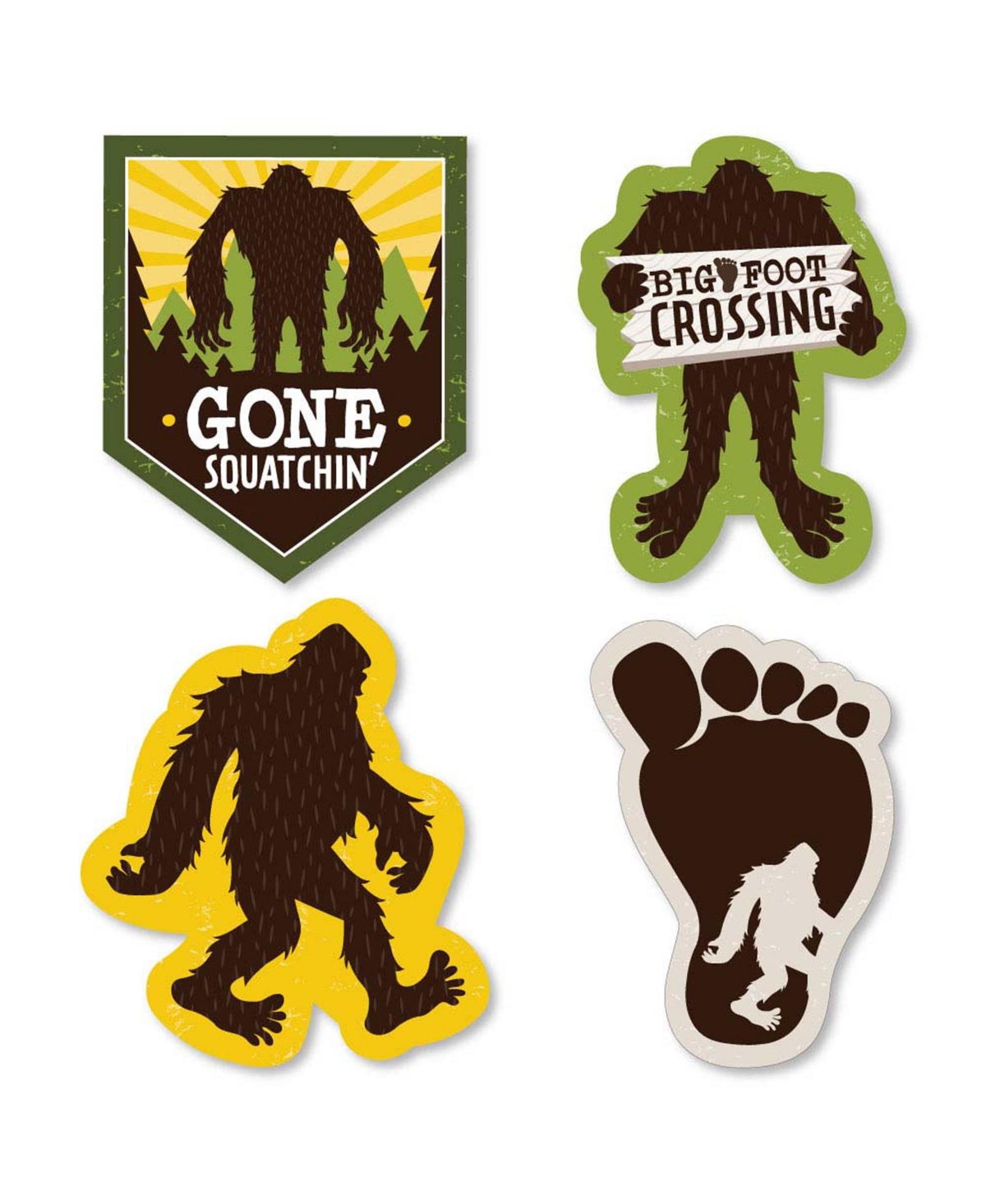 Sasquatch Crossing - Diy Shaped Bigfoot Party or Birthday Party Cut-Outs - 24 Ct