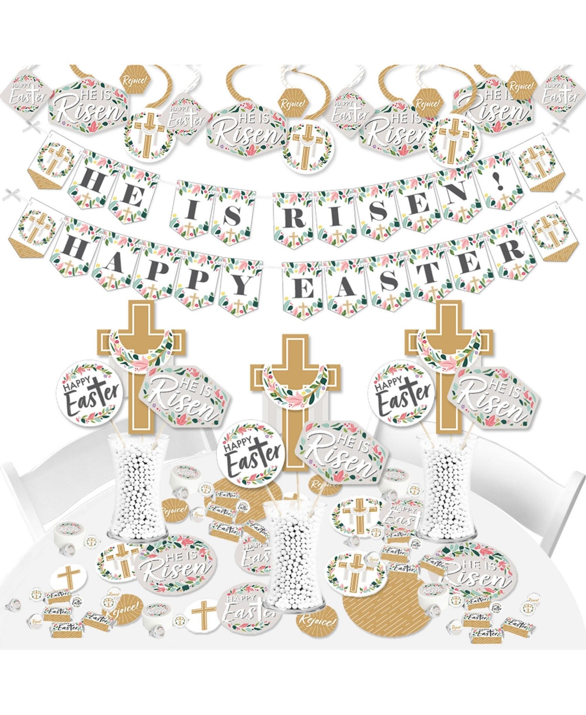Big Dot of Happiness Religious Easter - Christian Holiday Party Supplies - Banner Decoration Kit - Fundle Bundle