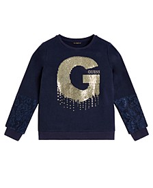 Big Girls Embroidered Sequin Logo Sweatshirt