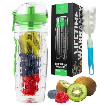 34oz Leakproof Fruit Infuser Water Bottle with Full Length Infusion Rod