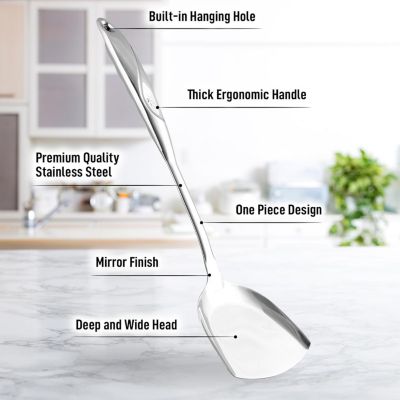 Durable Stainless Steel Metal Wok Spatula Shovel