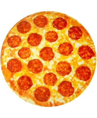 60 Inch Giant Pepperoni Pizza Throw Blanket Soft Round Flannel
