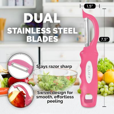 Swivel Vegetable Peeler with Razor Sharp Stainless Steel Blades and Blemish Remover