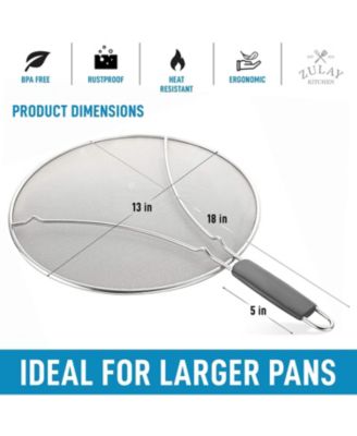 Large Splatter Screen for Frying Pan (13") - Stainless Steel Grease Splatter  Guard for Frying Pan