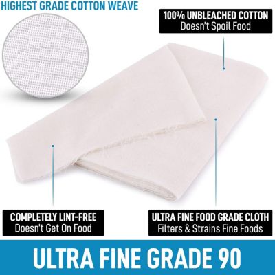 Unbleached & Reusable Ultra Fine Cheese Cloths (1 Yard)