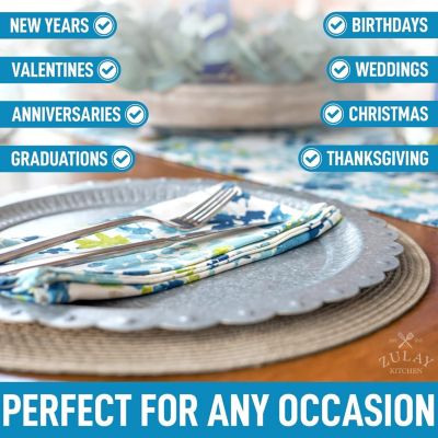 Braided Round Place Mats & Anti-Skid Placemat for Dining - Set of 6