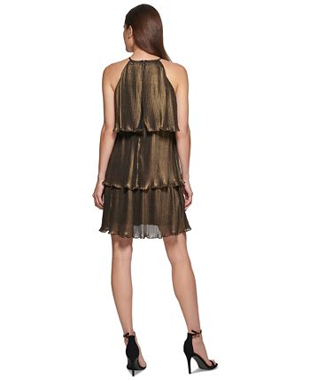 Halston heritage tiered ruffle gown hotsell