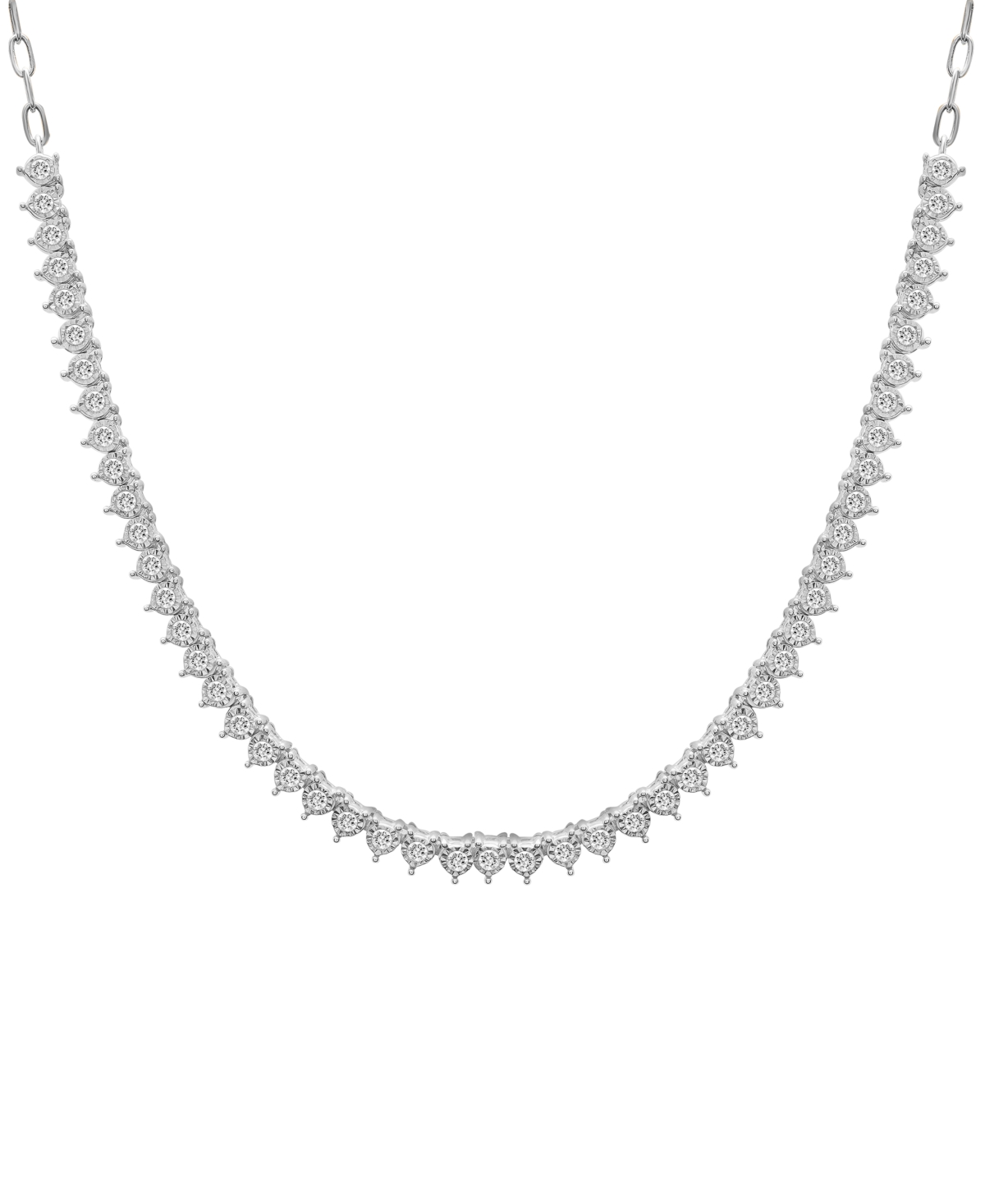 Diamond 16" Collar Necklace (1 ct. t.w.), Created for Macy's - Gold-Plated Sterling Silver