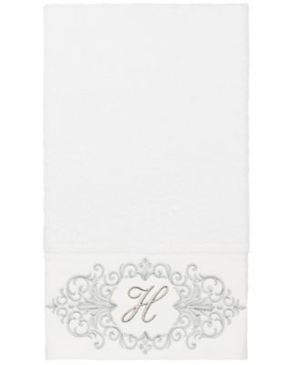 Turkish Cotton Monica Embellished Towel 3 Piece Set - White