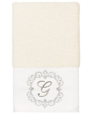 Turkish Cotton Monica Embellished Towel 3 Piece Set - Cream